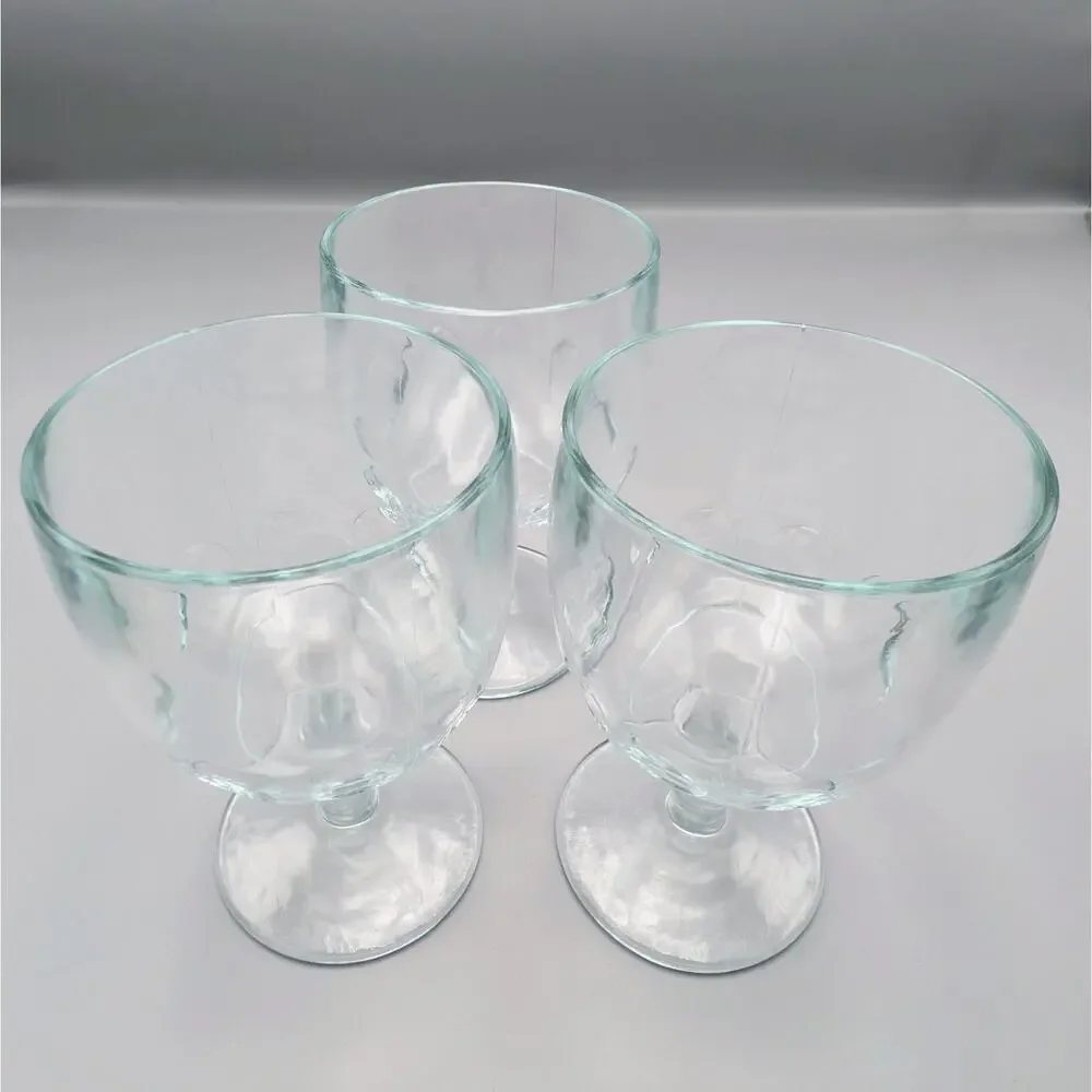 Vintage Bartlett Collins Btc8 Clear Thumbprint Water Goblets 6.25